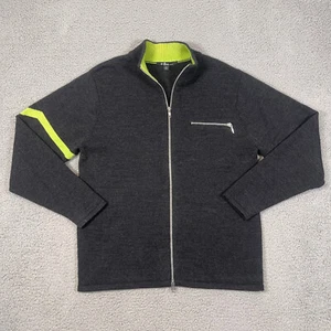 Neve Designs 100% Wool Full Zip Sweater Mens L Gray Green Quiet Luxury Designer - Picture 1 of 8