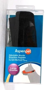 1 Count Aspen Pet Black Adjustable Muzzle For Large Dogs Up To 85 Lbs - Picture 1 of 1