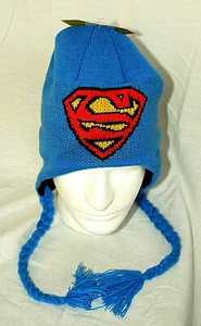 DC Comics Retro Laplander Superman "S" Logo Strick Wintermütze Mütze Neu aus altem Lagerbestand Neu 2013 - Bild 1 von 3