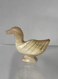 Handgeschnitzte Onyx Stein Vogel Ente Gans Figur - Bild 1 von 5