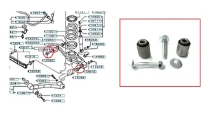 FOR MITSUBISHI SHOGUN V68/V78 MK3 REAR LOWER CONTROL ARM CAMBER BOLT & BUSH KIT - Picture 1 of 2