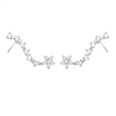 Argento Sterling Zirconi Polaris Celestiale Stars Polsino Scalatore Padiglione - Immagine 1 di 4