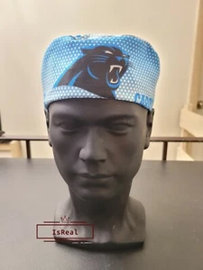 Carolina Panthers NFL Men's Skull/Chemo Surgical Scrub Hat/Cap Handmade in USA  - Picture 1 of 8