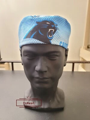 Carolina Panthers NFL Men's Skull/Chemo Surgical Scrub Hat/Cap Handmade in USA  - Image 1 of 4