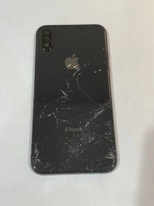 Apple iPhone XS OEM Original Carcasa Trasera Marco Repuesto Gris Usado Grieta - Imagen 1 de 12