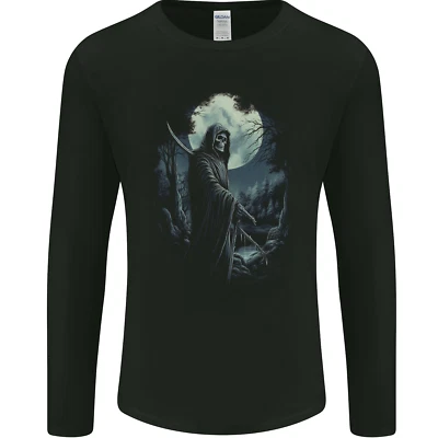 Camiseta de manga larga Grim Reaper Returning From Hell Skull para hombre Foto 1 de 2