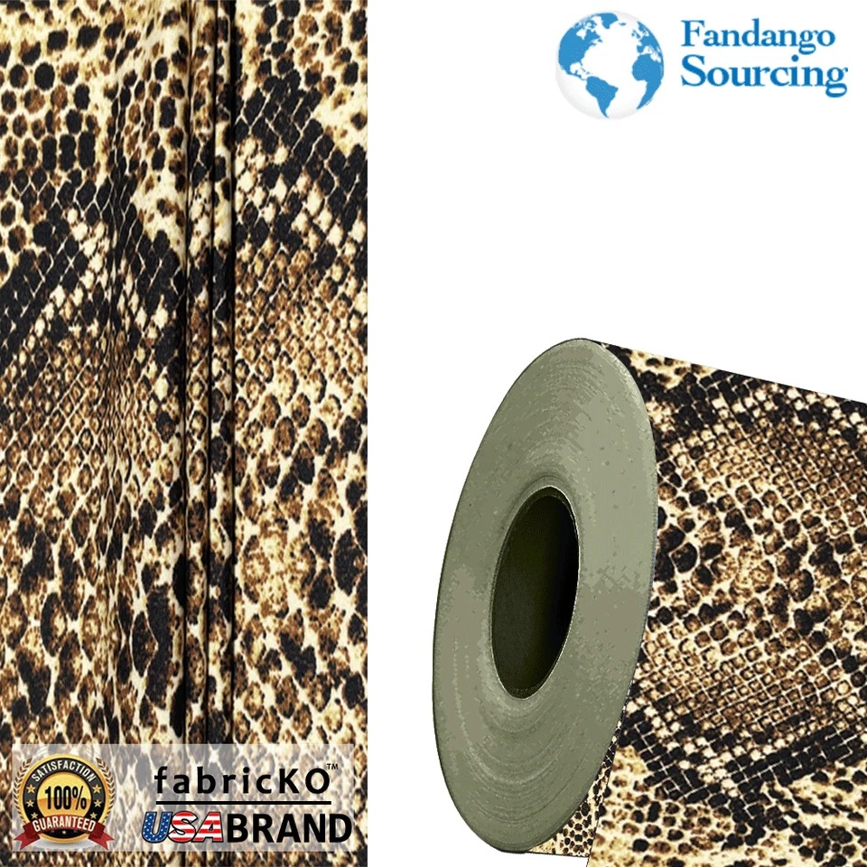 DTY Brushed Fabric Printed: Snake Skin Printed Fabric Sold By The Yard Free Ship - Image 1 of 4
