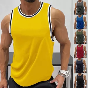 Mens Sleeveless Vest Tank Tops Bodybuilding Gym Fitness Training Muscle T Shirt - Picture 1 of 23