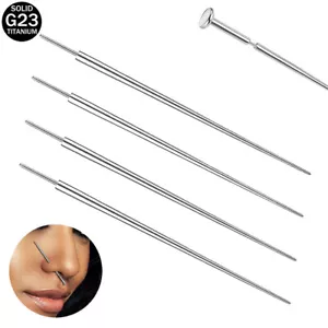 4Pcs G23 Titanium Piercing Needle for Nose Ear Navel Lip Push-in Piercing Tool - Picture 1 of 11