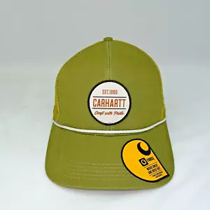Carhartt Original Artesanía con Orgullo Cuerda Snapback Verde Camionero/Gorra Nuevo con Etiqueta - Imagen 1 de 8