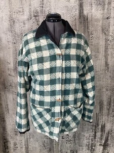 Vintage Flanellhemd Damen M kariert Chore Mantel Baumwolle gesteppt Tangibles LESEN - Bild 1 von 9