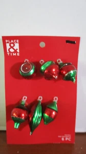 Place & Time~ Set of 6 MINIATURE Christmas Ornaments ~NWT - Picture 1 of 5