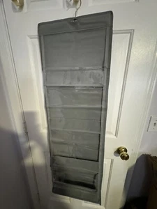 Longteam Grau 8 Taschen Geldbörse oder Schuh Organizer Grau mit Aufhänger Organizer NEU - Bild 1 von 5