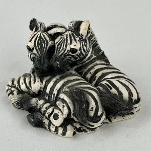 Coppia Zebra Vintage Stone Critter Littles SCL-245 United Design USA 1995 - Foto 1 di 8