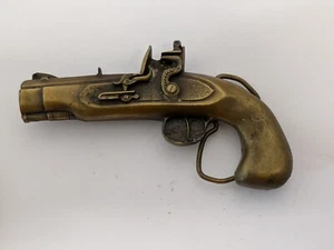 Flintlock Pistol Muzzle-Loader Hand Gun Vintage 1979 Bergamot Belt Buckle - Picture 1 of 9