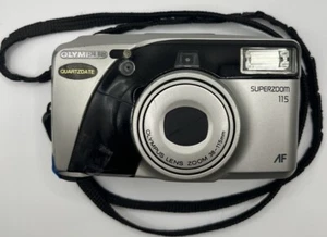 Olympus Super Zoom 115 AF Quartz Date Film Camera New Battery Cover Broken - Picture 1 of 5