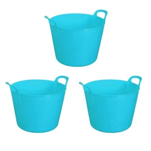 (3er Set) 20L Flexi Wanne Mehrzweck Baueimer Haus Garten Himmelblau UK - Bild 1 von 10