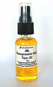 All Natural Pomegranate Gold Face Oil - 1 oz Soothing Facial Moisturizer - Picture 1 of 5