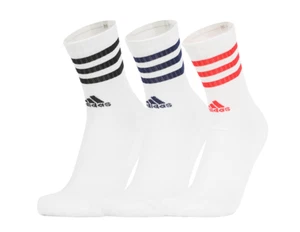 Adidas 3S Cushioned Crew Socks 3 Pairs Unisex Sports Casual Socks White JC8839 - Picture 1 of 6