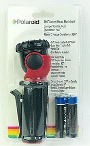 Polaroid 360 Swivel Head Clip On Emergency Flashlight RED w Batteries New - Picture 1 of 3