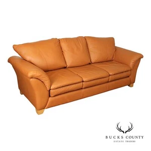 Post Modern Three Seat Italian Leather 'Sonora' Sofa - Picture 1 of 21