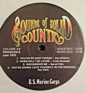 RADIO SHOW:USMC COUNTRY GOLD SHOW 20/5-6 LINDA RONSTADT,NARVEL FELTS,RAY STEVENS - Picture 1 of 3