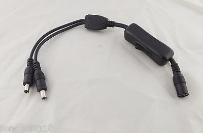 1x LED Strips DC Power 5.5 x 2.1mm 1 Female to 2 Male with Switch Splitter Cable - Image 1 of 4