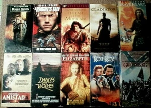Lot of 10 PERIOD / HISTORICAL ADVENTURE VHS Tapes - A Knight's Tale  Amistad + - Picture 1 of 1