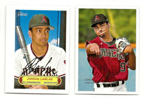 (2) 2022 Heritage Minor League  Jordan Lawler 1 1973 Pin Up + 1 1953 Reprint