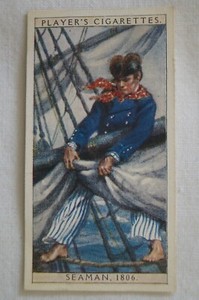 History of Naval Dress Vintage 1930 Pre WWII John Player Card Seaman 1806