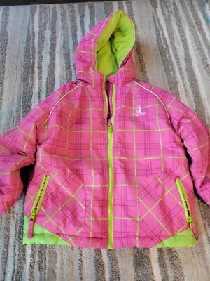 Chaqueta con Capucha Rugged Bear Niñas Talla 5/6 Forrada de Vellón Exterior Hinchado Rosa Verde  Foto 1 de 4