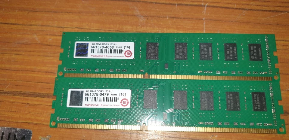 2 x DDR3 4GB Transcend 4G 2Rx8 DDR3 1333 U - Photo 1/1