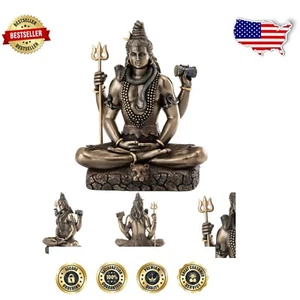 Gift-Ready Shiva Statue - 8.75" Cold Cast Bronze Figurine for Positive Energy - Picture 1 of 9