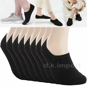 12 Pair Black Men Women No Show Socks Loafer Sneakers Low Cut Non Slip 10-13 Lot - Picture 1 of 10