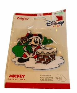 Mickey Mouse Patch Christmas Holiday Santa Disney Wrights Home NEW badge emblem - Picture 1 of 4