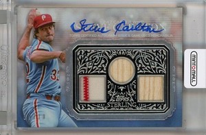 2021 Topps Sterling Steve Carlton Sterling Strikes Relic Autographs Blue Starsc