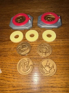 Two Mighty Morphin Power Rangers Belt Buckle and 6 Coins And 10 Spacers 1995 - Picture 1 of 1