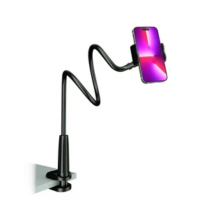 Cell Phone Clip Bed Stand Holder, with Grip Flexible Long Arm Gooseneck Brack... - Picture 1 of 7