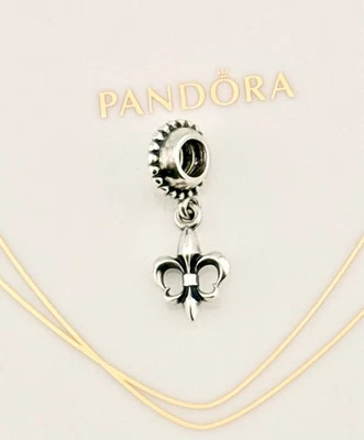 New Genuine Authentic Pandora Silver French Fleur De Lis Dangle Charm 790576 - Image 1 of 4