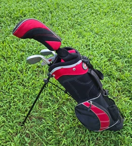 RAM Axial Junior 6 Piece TI-MATRIX Red Jr Golf Set Left Hand W/ Bag Age 7-9 - Picture 1 of 11