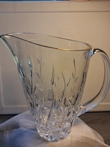 crystal water pitcher Gold On Rim vintage - Picture 1 of 5
