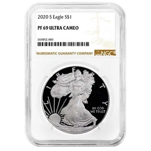 2020-S Proof $1 American Silver Eagle NGC PF69UC Brown Label - Picture 1 of 3