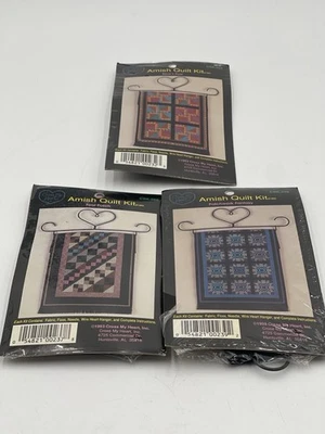 Três Kits de Colcha Amish Pata de Urso Quatro Patchwork Fantasia Pendurado Amostrador - Imagem 1 de 4