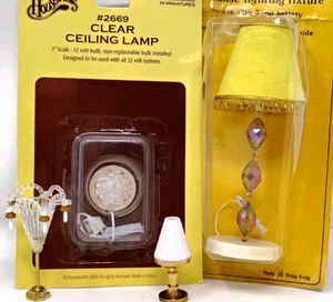 Vintage Puppenhaus Miniatur elektrische Lampe 12V Decke Tisch Stehlampe Mini Lot 4 - Bild 1 von 14