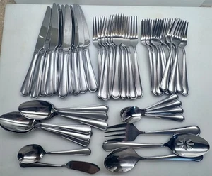 SILVERWARE ~ MIKASA ~ VIRTUOSO FROST ~ 54pcs KNIFE FORK SPOON SERVERING PCs VGC - Bild 1 von 9