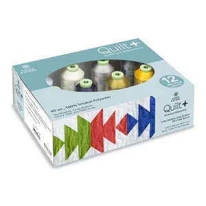 Coats & Clark Quilt + Quilting & Embroidery Thread 12 Spool Set "Basic Colors" - Picture 1 of 2