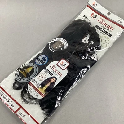 Синтетические наращивания волос премиум-класса French Wave #THL1B/30 черные 14 дюймов 18 дюймов все-в-одном - Изображение 1 из 4