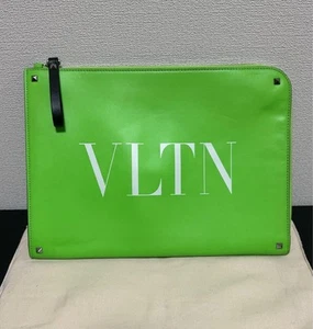 Valentino Men Vltn Neon Green Clutch Bag Limited Edition VHTF Rare Popular Produ - Picture 1 of 4