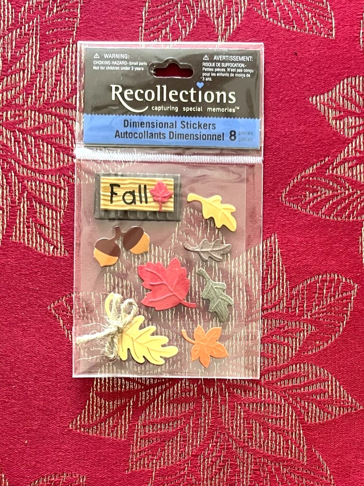 LAST 1 - FALL LEAVES THANKSGIVING 3D STICKERS - Image 1 of 1