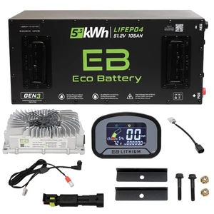 Eco Battery 51V 105Ah Lithium Battery Kit for Advanced EV EV1 | "Skinny" Style - Bild 1 von 9